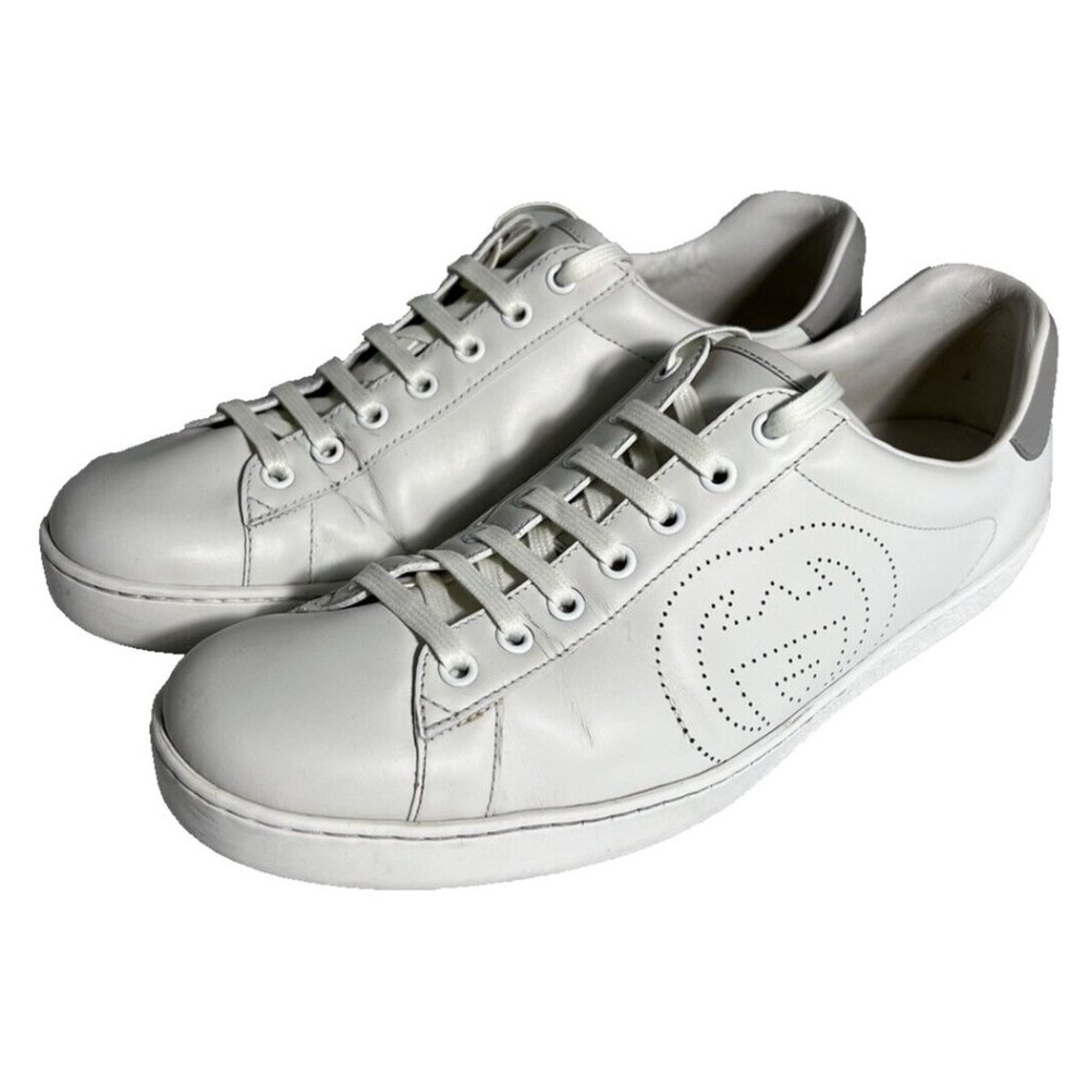 Gucci Ace Interlocking G Mens White Sneakers Size 10 US | 43.5 EU | 9.5 UK/AU